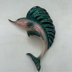 FREEMAN MCFARLIN MARLIN SWORD FISH WALL HANGING POCKET BATHROOM WALLPOCKET 50’s